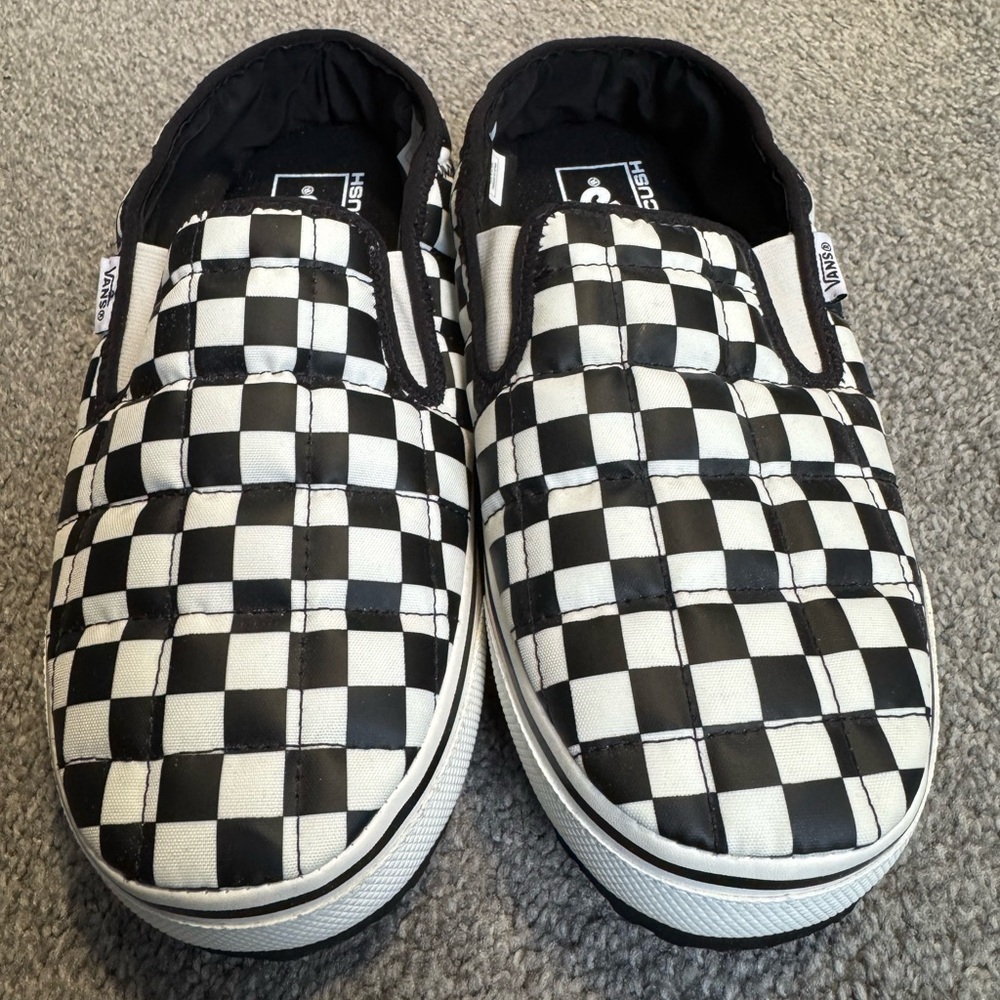 Vans Kids Checkered Slip-On Shoes - Black/White